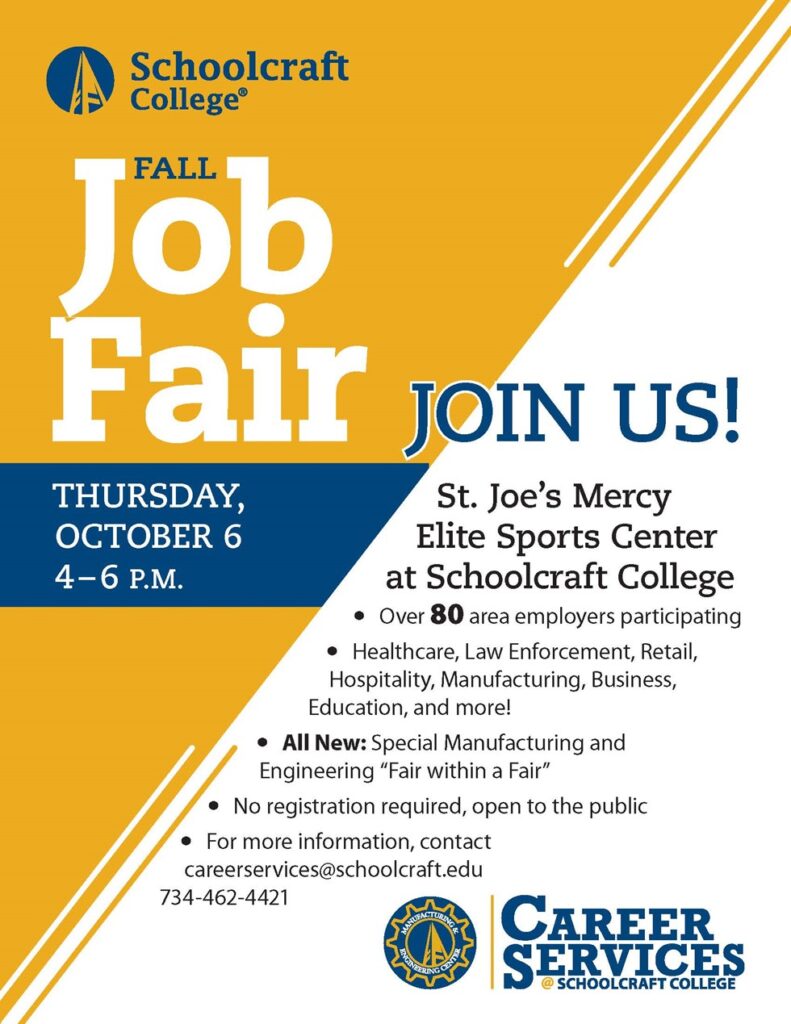 Schoolcraft College Job Fair Flier