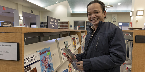 Student in Library