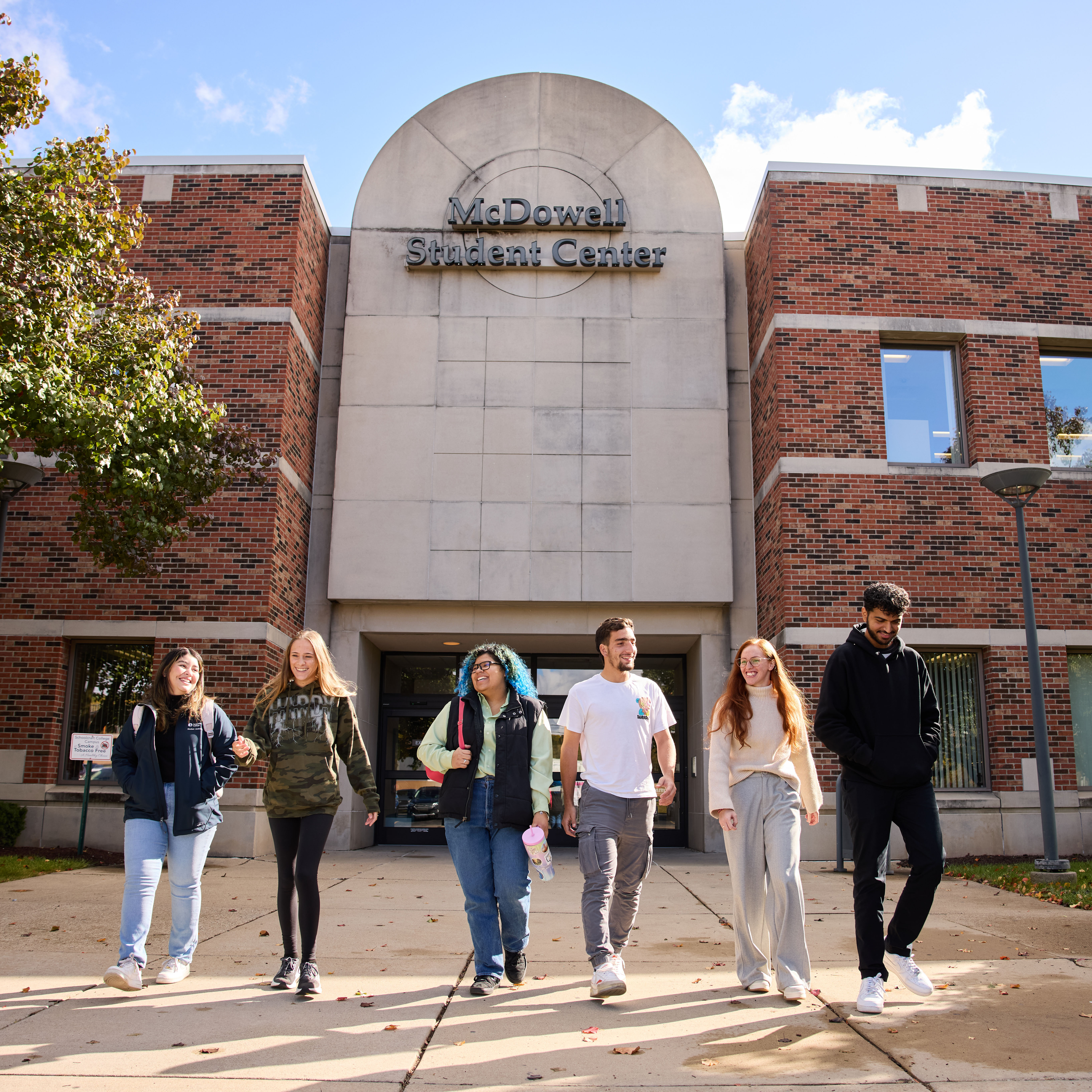 Students in front of the McDowell Center